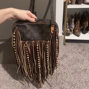 Brown Fringe Designer Shoulder Bag